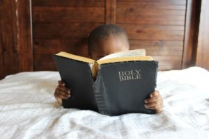 child, reading, bible